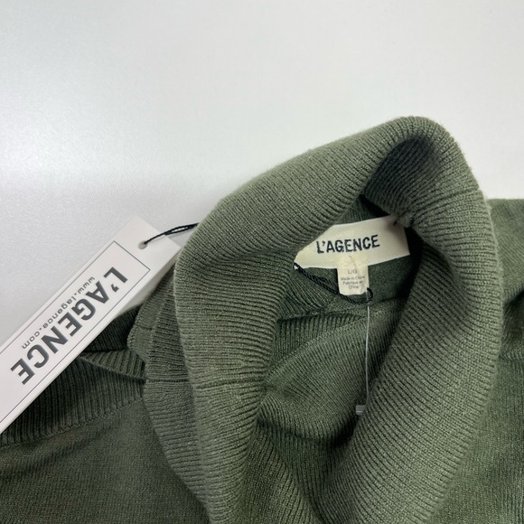 L'Agence Easton One Shoulder Sweater New with Tags Size Large Dark Green - Picture 11 of 16